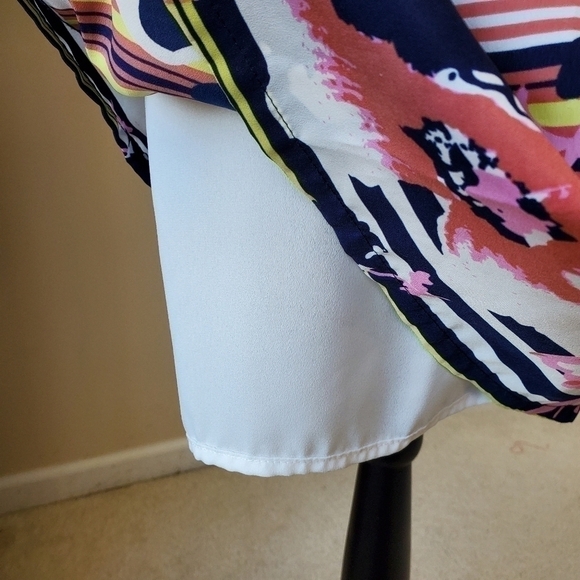 Pim & Larkin Floral Striped 3/4 sleeve Dress Sz. L - Picture 3 of 8